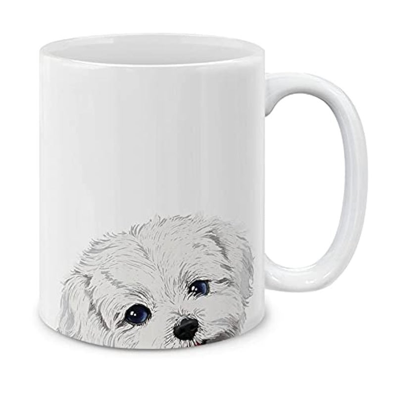 MUGBREW Maltese Dog Ceramic Coffee Mug Tea Cup, 11 OZ - Image 1